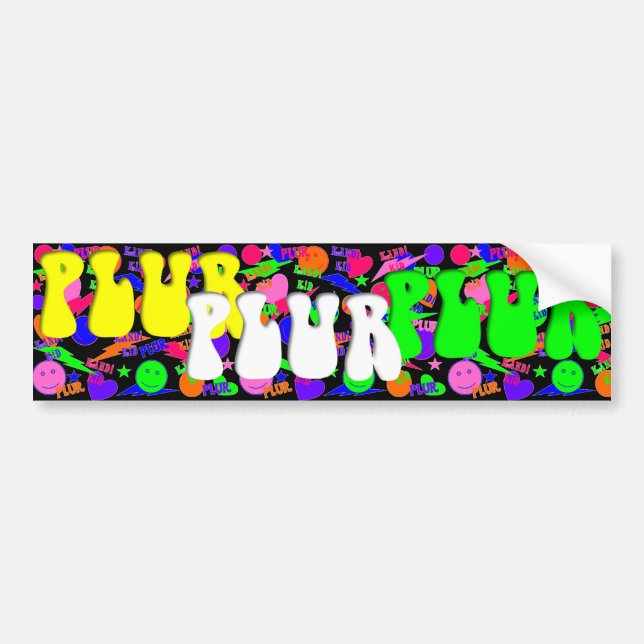 Rave Kandi Kid PLUR Bumper Sticker (Front)