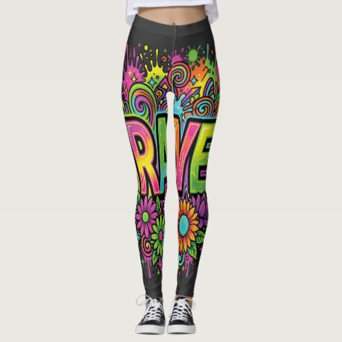 RAVE Neon Flowers Leggings