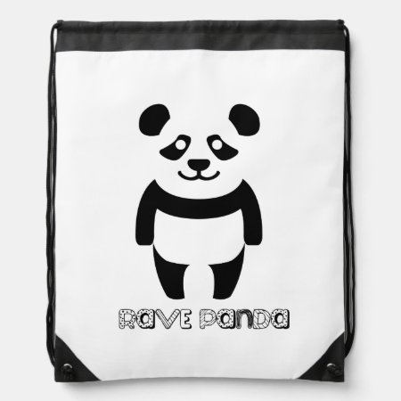 Rave Panda Drawstring Bag