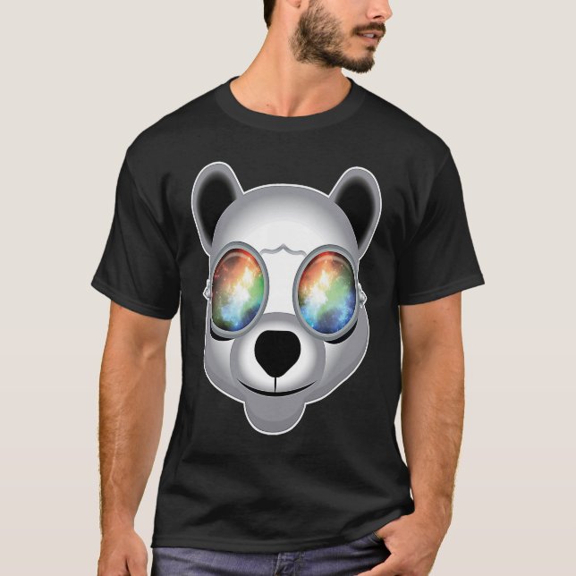 Rave Panda Techno Trippy T-Shirt (Front)