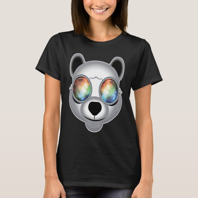 Rave Panda Techno Trippy T-Shirt (Front)