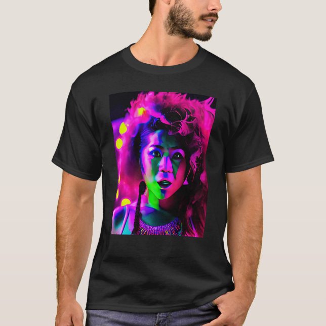 Rave Party Psychedelic EDM Trance Club DJ Neon  13 T-Shirt (Front)