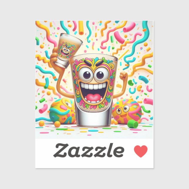 Rave Party Shot Glass – vibrant Fun  Sticker (Sheet)