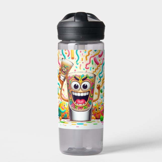 Rave Party Shot Glass – vibrant Fun  Water Bottle (Front)
