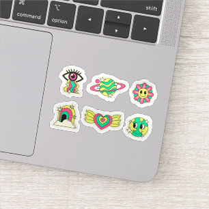Rave party sticker set