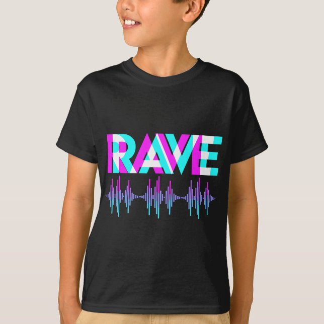 Rave Techno Music Synthesizer DJ Gift Raver T-Shirt (Front)