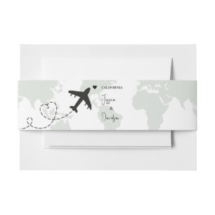 ravel Themed Wedding Destination Wedding Invitation Belly Band