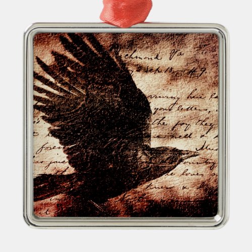 Raven 7 metal ornament