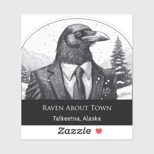 Raven About Talkeetna - Cut Vinyl Sticker (Sheet)