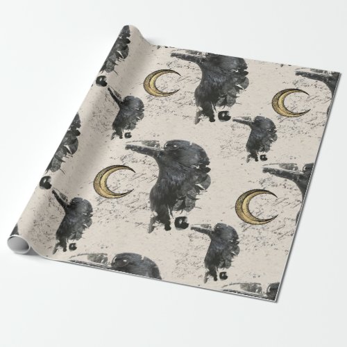 Raven Alchemy Decoupage Poster Wrapping Paper