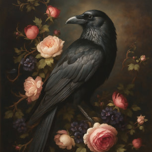 Raven Among Roses Tissue Paper