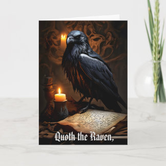 Raven & Ancient Parchment Gothic Humorous Birthday Card