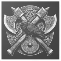 Raven and Axes – Norse Warrior Shield Wall Art