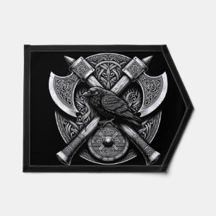 Raven and Axes – Norse Warrior Shield Wall Art Pennant