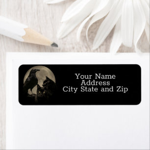 Raven and Black Cats Return Address Labels