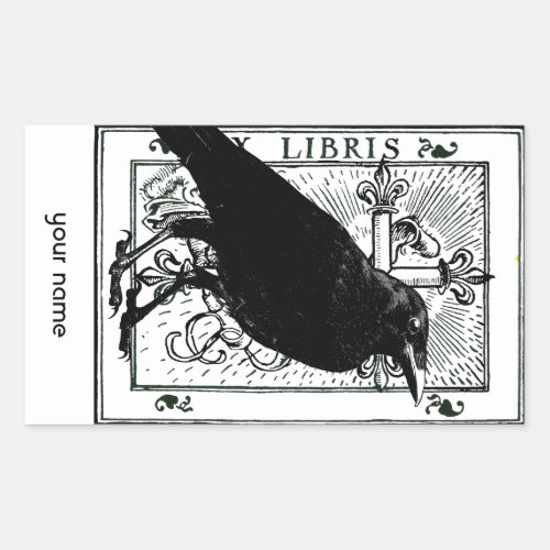 Raven and Cross Bookplate Stickers