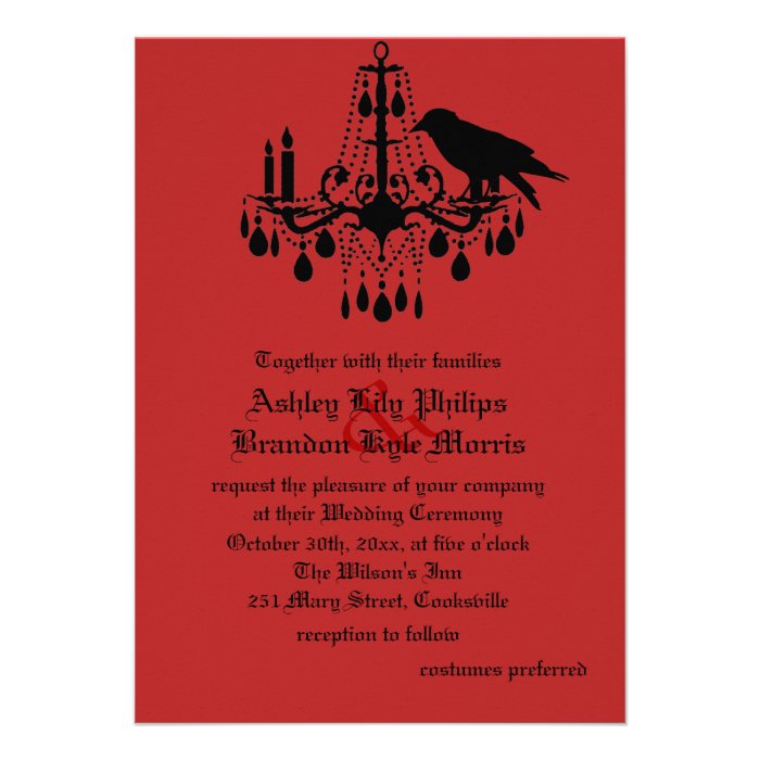 Raven and Damask Wedding Invitation