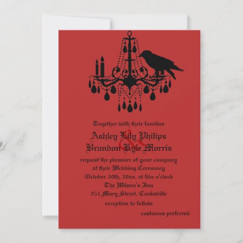 Raven and Damask Wedding Invitation