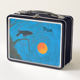 Raven and Full Moon Metal Lunch Box