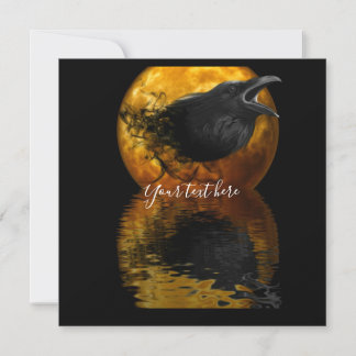 Raven and Golden Moon Invitation