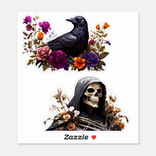 Raven and Grim Reaper Vinyl Stickers Customize