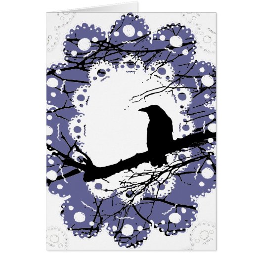 Raven and Lace Gothic Blank Card (Front)