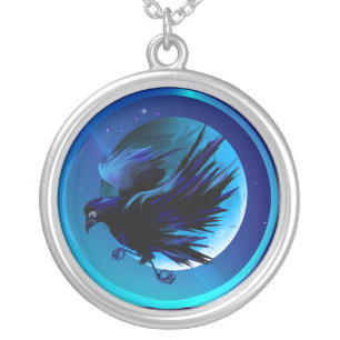 Raven and Moon Necklace