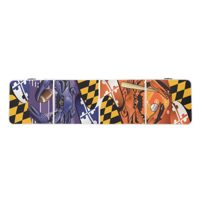 Raven and Oriole Crab of Maryland Beer Pong Table (Top)