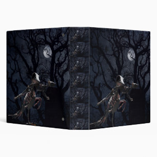 Raven and Rat Skeleton in Moonlight 3 Ring Binder