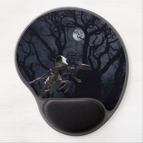Raven and Rat Skeleton in Moonlight _ Gel Mousepad