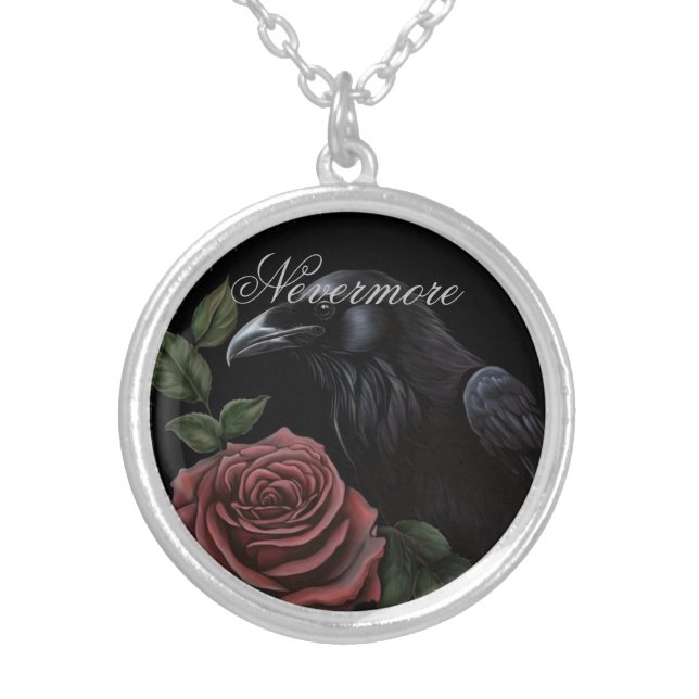 Raven and Rose Nevermore Necklace (Front)