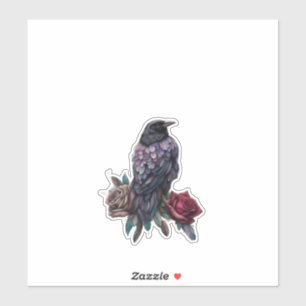 Raven and Roses Beautiful Sticker