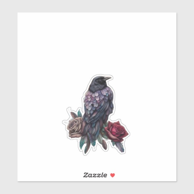 Raven and Roses Beautiful  Sticker (Sheet)