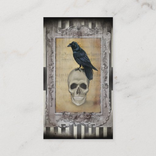 Customizable Raven and Skull Business Card Template