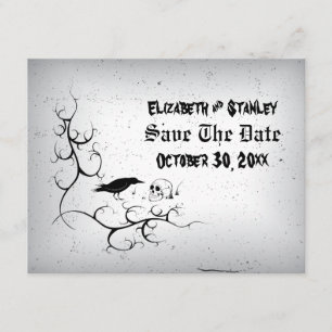Raven and skull Gothic wedding Save the Date