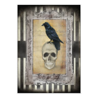 Raven and Skull Halloween Card