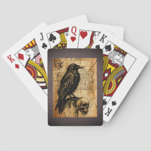 Raven and Skull Junk Journal Page Poker Cards