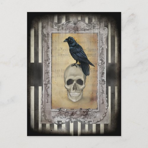 Raven and Skull Postcard