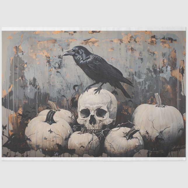Raven and Skull Tissue Paper for Furniture (Front)