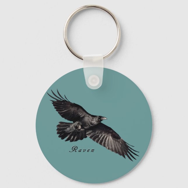 Raven Animal-lover Bird-fancier Gifts Keychain (Front)