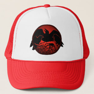 Raven Art Cap Wild Bird Crow Hats Raven Gifts
