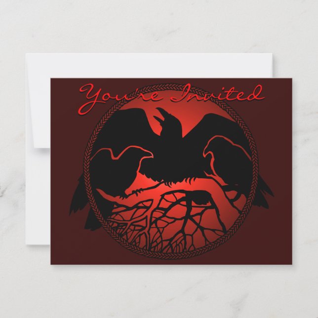 Raven Art Invitations Personalized Native Art Card (Front)
