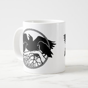 Raven Art Jumbo Mugs Cool Crow Art Cups & Mugs