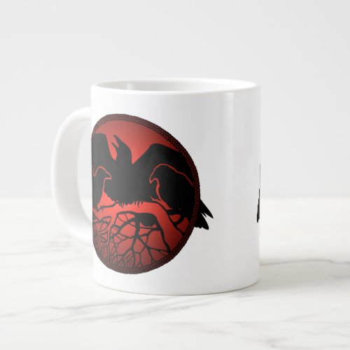 Raven Art Jumbo Mugs Cool Crow Art Cups  Mugs