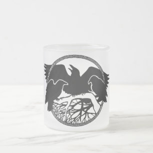 Raven Art Mug Wild Bird Beer Mug Raven Gasses