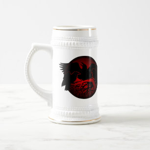 Raven Art Mug Wild Bird Beer Mug Raven Stein
