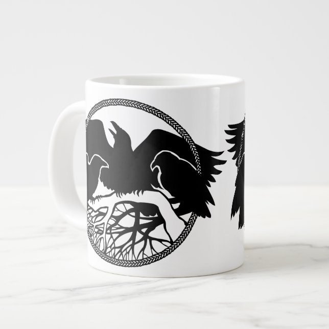 Raven Art Mug Wild Bird Coffee Mug Raven Cup (Front Left)