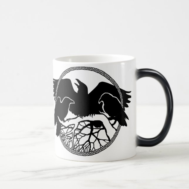 Raven Art Mug Wild Bird Crow Cup Raven  Mugs (Right)