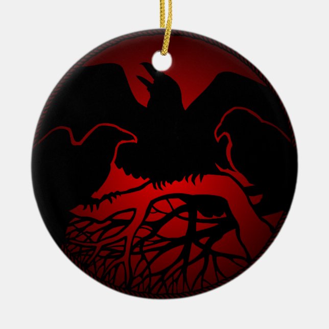 Raven Art Ornament Black Crow Decorations Gifts (Front)