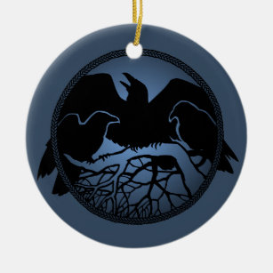 Raven Art Ornament Black Crow Decorations Gifts